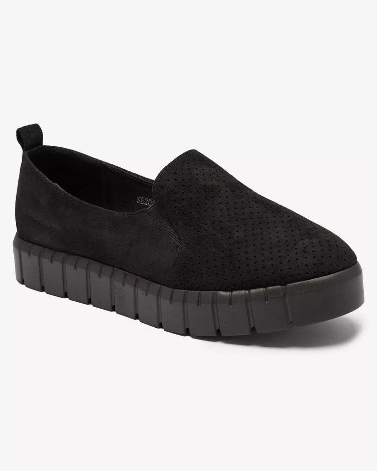 Černé dámské slip on tenisky Openwork Cegeti - Obuv