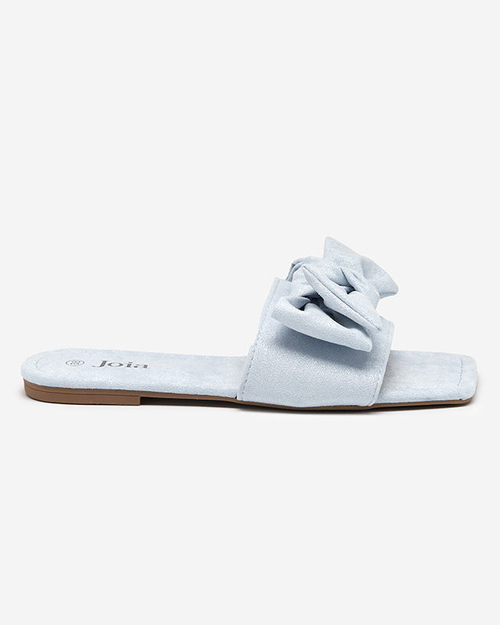 Сині жіночі шльопанці з бантом Kelisso