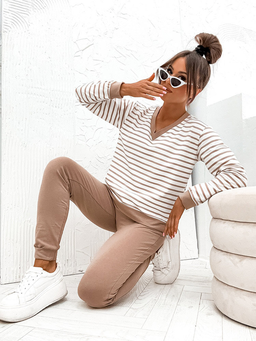 Royalfashion Жіночий комплект з бавовни в смужку