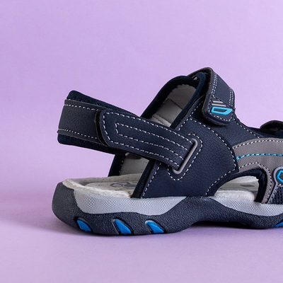 Tmavě modré dětské sandály na suchý zip od Rupert - Footwear