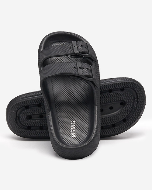 Жіночі чорні тапочки з пряжками Eckos - Взуття