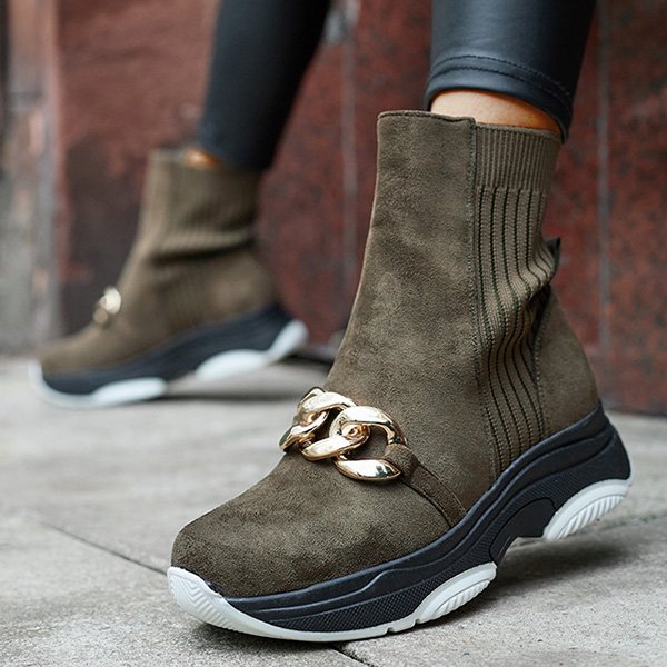 Dámské zelené zateplené boty z ekokůže Cuzitta- Obuv