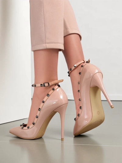 Royalfashion Dámské lakované lodičky se štrasem Qoscalle