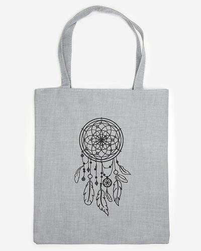 Сіра тканинна сумка з принтом - Аксесуари