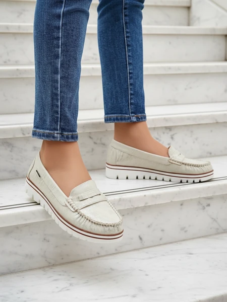 Royalfashion Dámské ekologické semišové mokasíny Bellisse