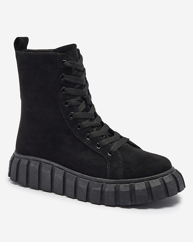 Černé dámské kozačky z ekokůže Alolu- Obuv