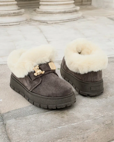 Royalfashion Dámské krátké boty a'la snow boots Dobis