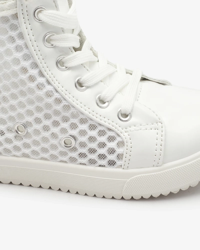 Bílé dívčí vysoké tenisky Borris- Footwear