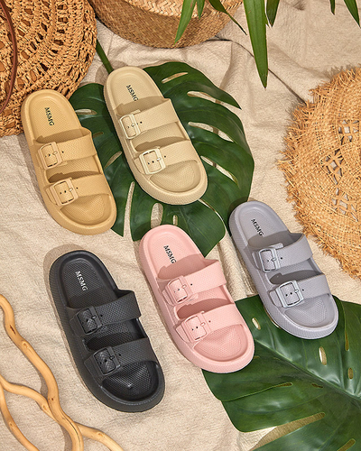 Жіночі чорні тапочки з пряжками Eckos - Взуття