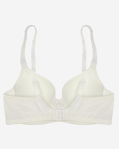 Hladká bílá vyztužená podprsenka se zdobenými ramínky - spodní prádlo