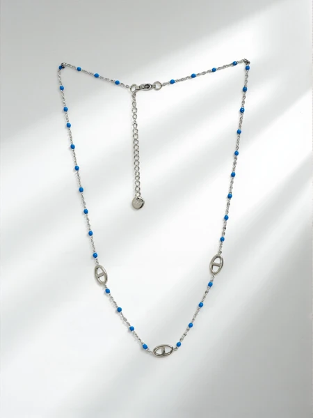 Намисто Argenta Bluette – нержавіюча сталь і коралики Azzurra