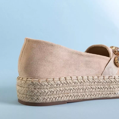 OUTLET Dámské béžové espadrilky s krystaly Erilla - Obuv