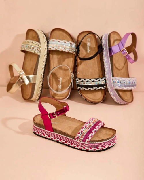 Жіночі вишиті босоніжки Royalfashion