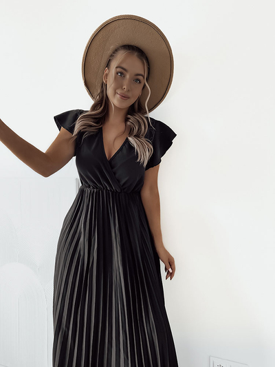 Royalfashion Dámské plisované midi šaty