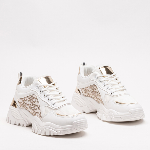 Білі жіночі кросівки з принтом Pralso