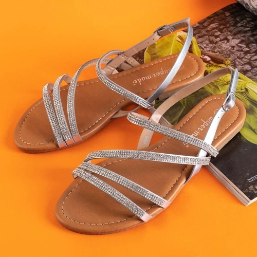 OUTLET Срібні жіночі босоніжки з фіанітом Mitali - Взуття