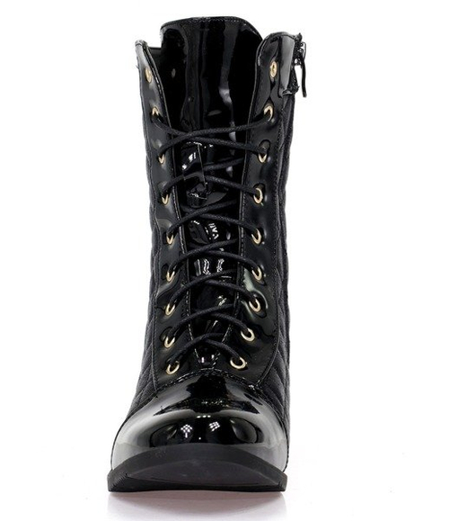 Czarne, pikowane workery - Obuwie