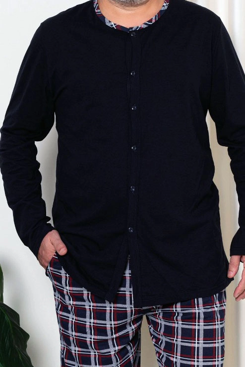 Royalfashion Чоловічі котонові піжами в клітку РОЗМІР ПЛЮС