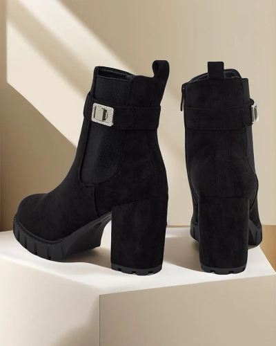 Жіночі блочні чоботи з високим каблуком Royalfashion Effo