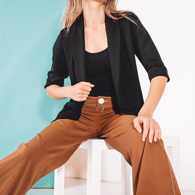 Dámský černý plášť bez zapínání - Oblečení