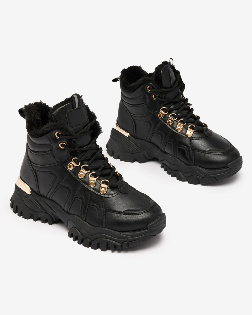 Жіночі кросівки Royalfashion з хутром чорного кольору Megigna