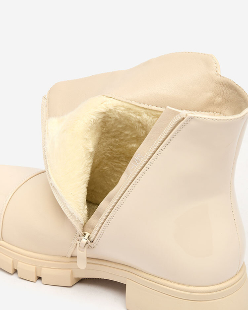 Жіночі черевики Royalfashion Бежеві матові Hedaheh