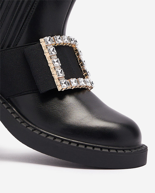 Чорні жіночі ботильйони з орнаментом Zenata - Взуття