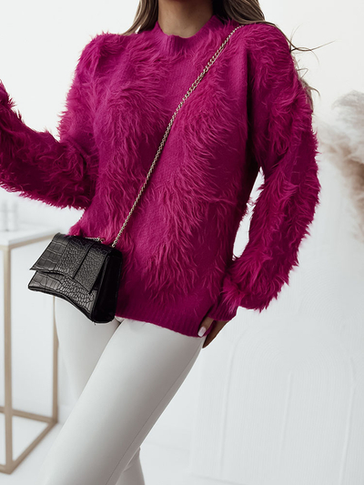 Royalfashion Пухнастий жіночий светр темно-рожевого кольору