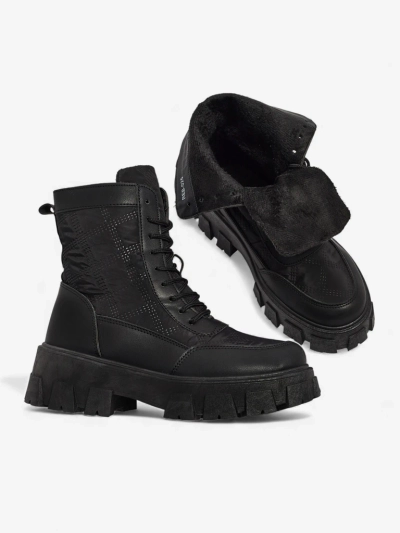 Еко шкіряні жіночі ботільйони на шнурівці Solvi