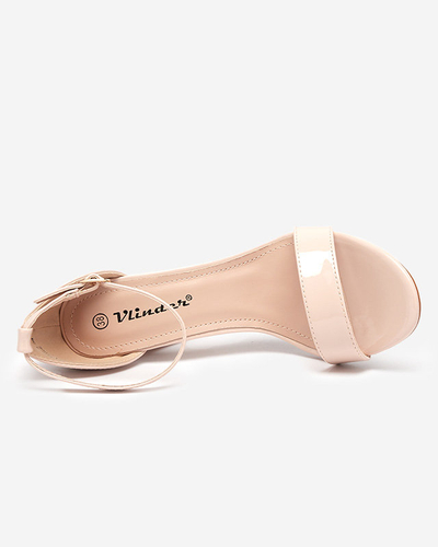 Pudrové dámské sandály na vyšším sloupku Rosdo - Obuv