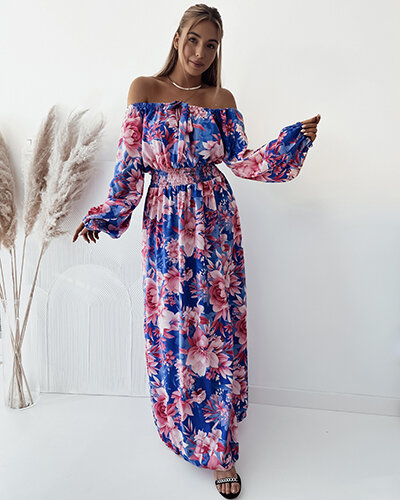 Royalfashion Dámské midi šaty s originálním vzorem