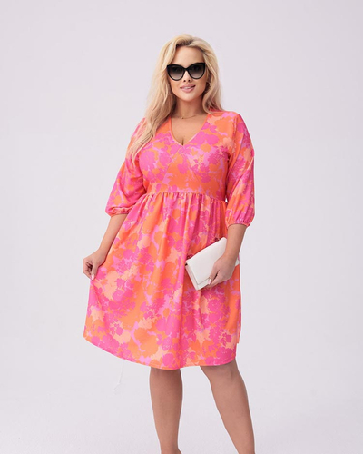 Royalfashion Dámské šaty nad kolena s potiskem PLUS SIZE