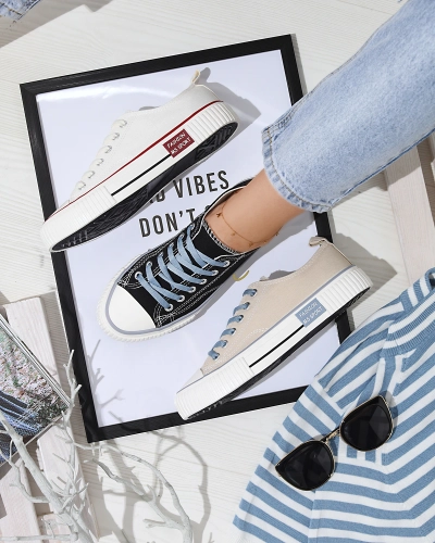 Černé dámské šněrovací tenisky Tasabba- Obuv