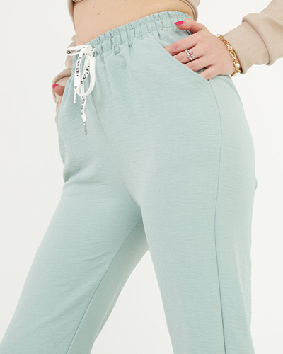 Dámské zelené látkové kalhoty - Oblečení