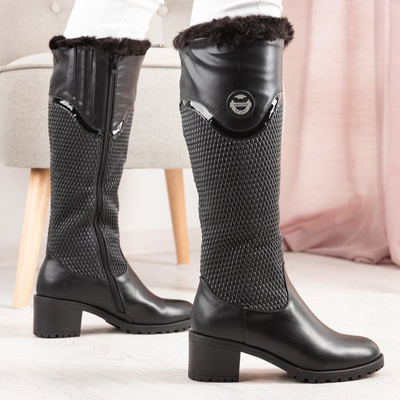 Чорні черевики на низькій стійці Мері - Взуття