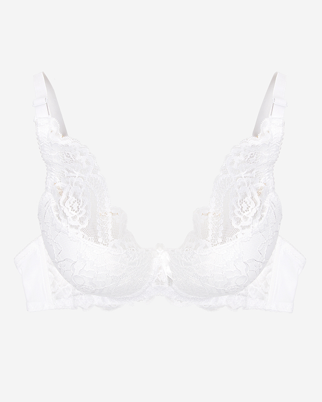 Dámská push-up podprsenka s krémovou krajkou - Spodní prádlo