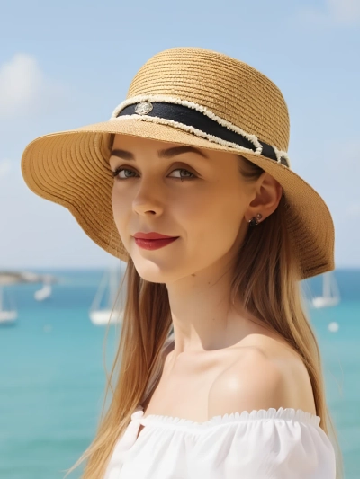 Royalfashion Dámský slaměný klobouk Sunny Meadow