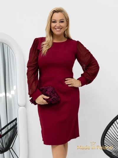 Elegantní dámské mini šaty se síťovanými rukávy Evilla