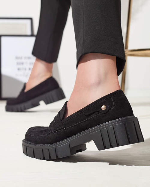 Чорні мокасини з екозамші Siherta- Footwear