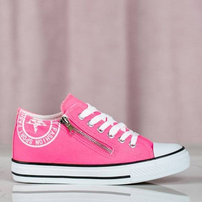 OUTLET Неонові рожеві кросівки на внутрішньому танкетці з принтом Fabiana - Взуття