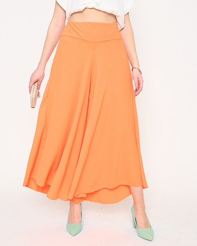 Помаранчеві жіночі штани палаццо довжиною в 7/8