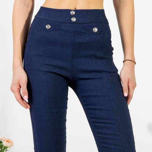 Сині жіночі штани з кишенями