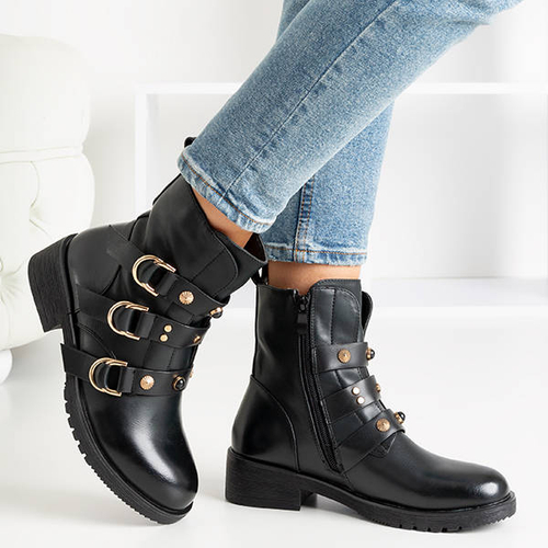 Жіночі чорні сумки із золотими пряжками Sytielia - Взуття