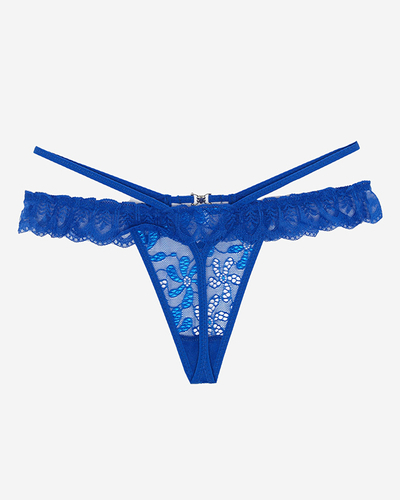 Dámská kobaltová krajková tanga - Spodní prádlo