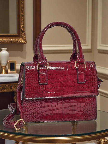 Lakovaná Malá dámská kabelka z eko kůže Veluna