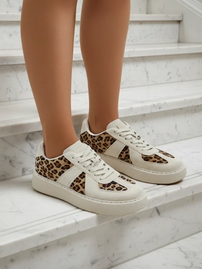 Royalfashion Dámské sportovní tenisky s leopardím potiskem Big Cat