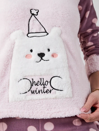 Royalfashion Dámské pyžamo a'la fleece Hello Winter