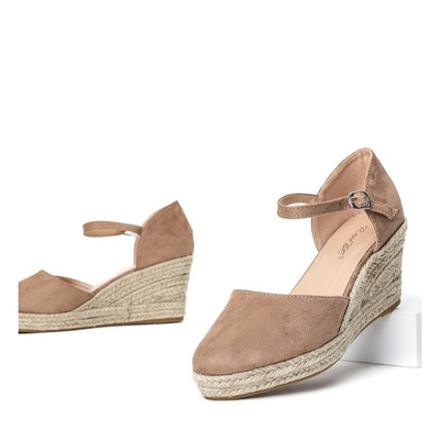 Světle hnědé espadrily na klínech Chia - obuv 1