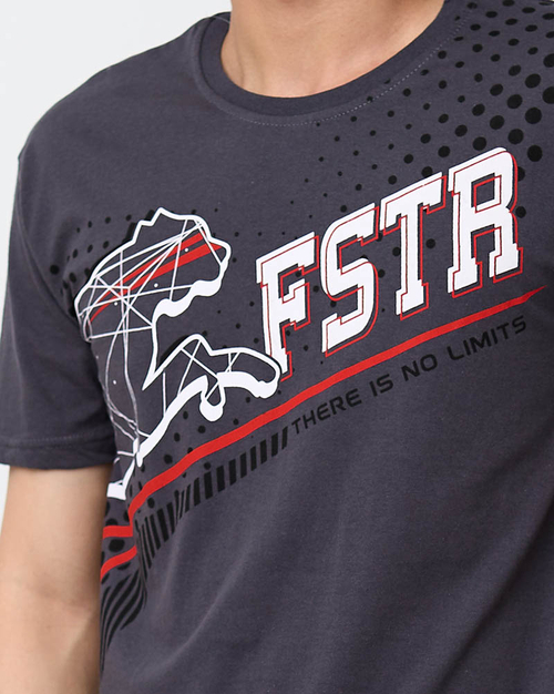 Темно-сіра чоловіча футболка з принтом - Одяг