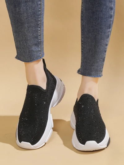 Royalfashion Dámské slip-on tenisky s kamínky Elavises